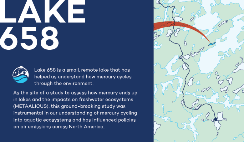 Infographic of Lake 658 at IISD Experimental Lakes Area in Ontario