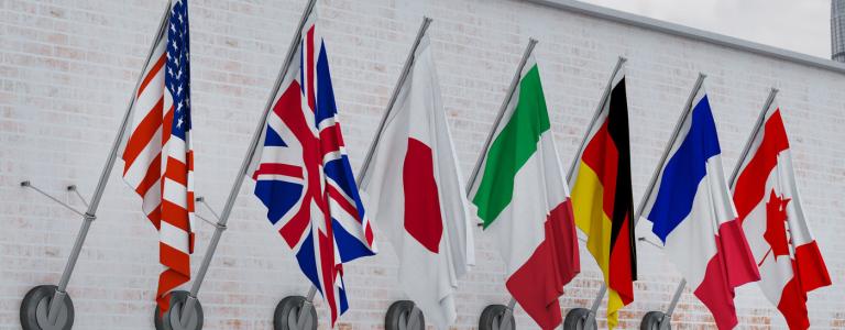 Flags of the G7 nations