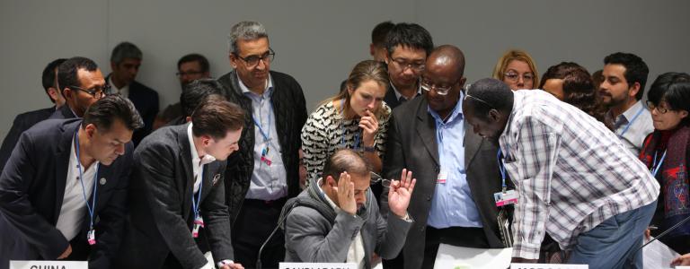 Climate delegates negotiate at UNFCCC COP 25