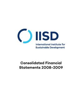 Financial statements 2008 - 2009 cover page for IISD