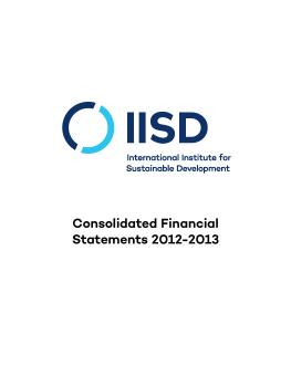 Financial statements 2012 - 2013 cover page for IISD