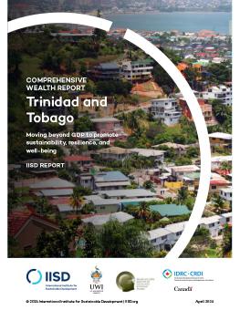 Trinidad and Tobago Comprehensive Wealth Report cover showing a hillside view of Port of Spain, Trinidad.