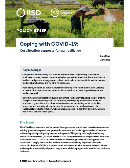 Coping With COVID-19: Certification Supports Farmer Resilience ...