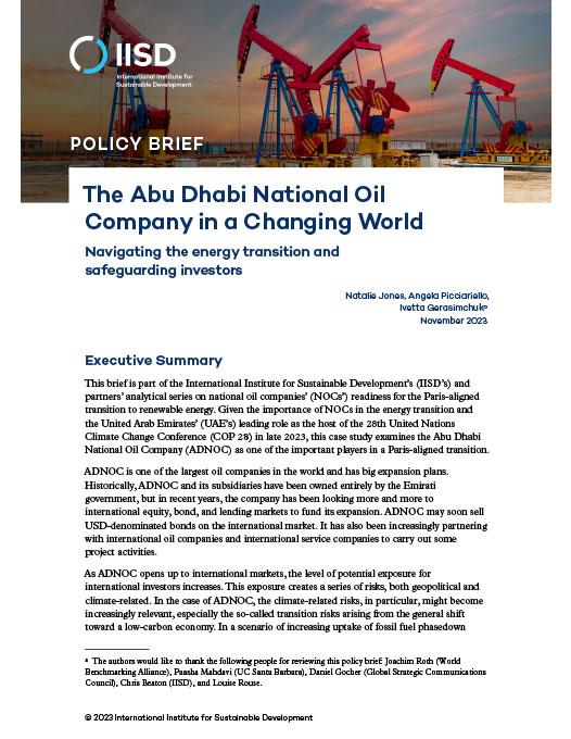 The Abu Dhabi National Oil Company In A Changing World Navigating The   Adnoc Navigating Energy Transition And Safeguarding Investors 