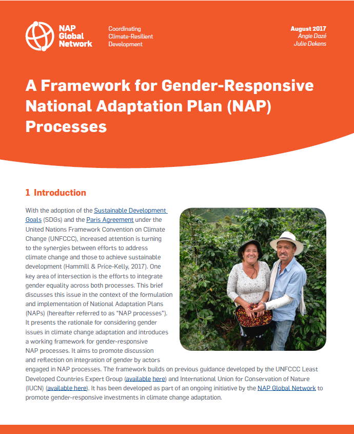 A Framework For Gender-Responsive National Adaptation Plan (NAP ...