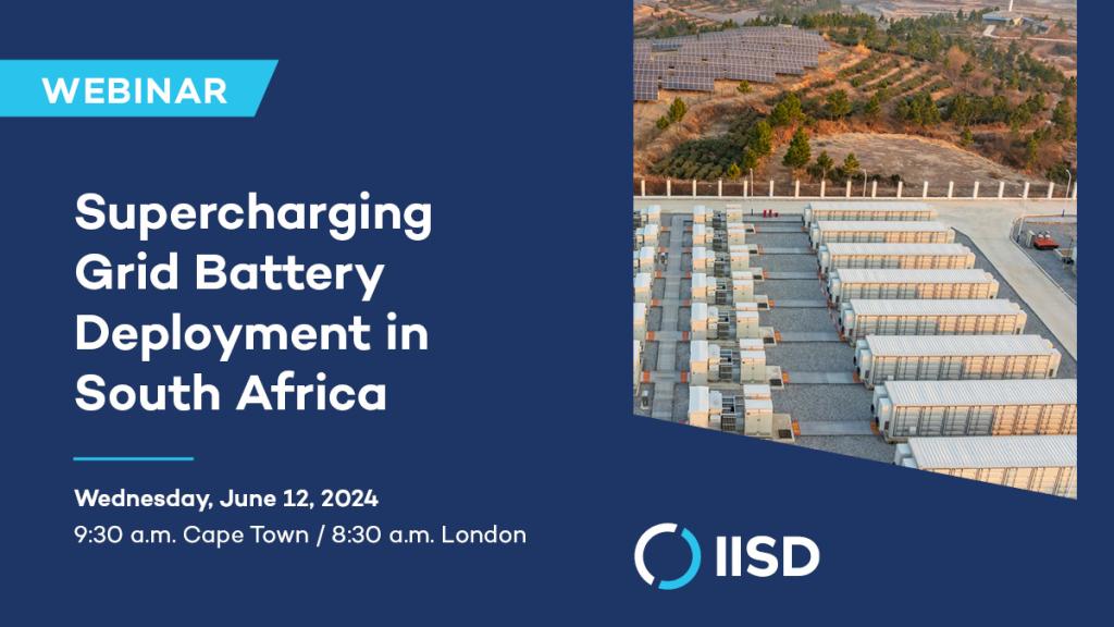 Webinar card for 'Supercharging grid battery deployment in South Africa' event